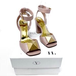 VALENTINO One Stud 90 Leather Sandal Heels Pumps in Pink Size EU 36.5 US 6.5